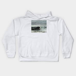 The Wave by Gustave Courbet Kids Hoodie